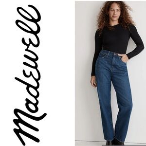NWT MADEWELL Baggy Straight Jeans in Dark Worn Indigo Wash Size 32